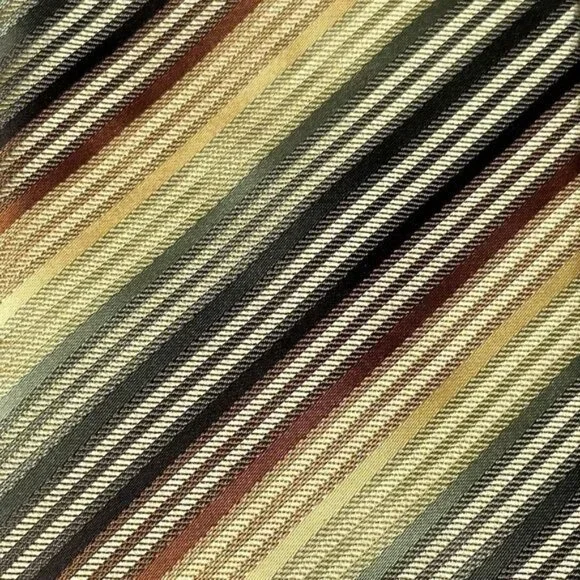 Alexander Julian Tie Stripes Lines Shimmery Multicolored Gold Yellow Red Vintage - Picture 3 of 5